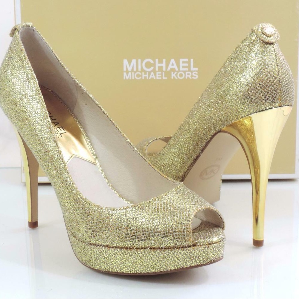 NWT MICHAEL KORS
YORK PLATFORM
GOLD
GLITTER
7 M